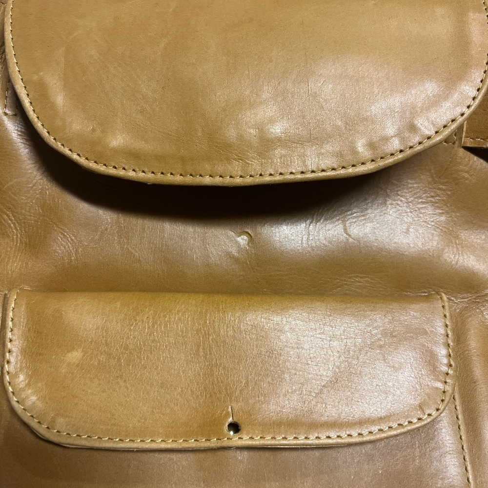 Noonday Collection Tan Leather Backpack - Picture 7 of 8